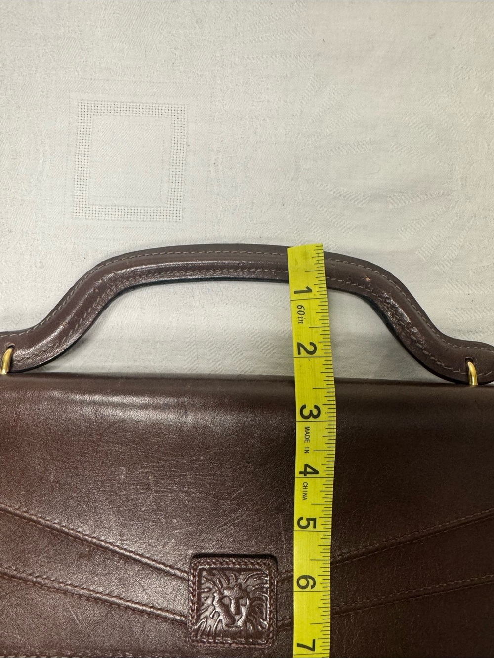 Anne Klein for Calderon brown leather briefcase - Picture 7 of 16